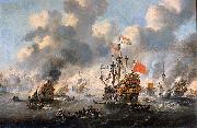 Esaias Van de Velde The burning of the English fleet off Chatham oil on canvas